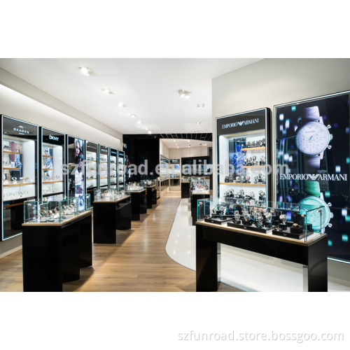 luxury wooden acrylic glass watch display showcase for watch